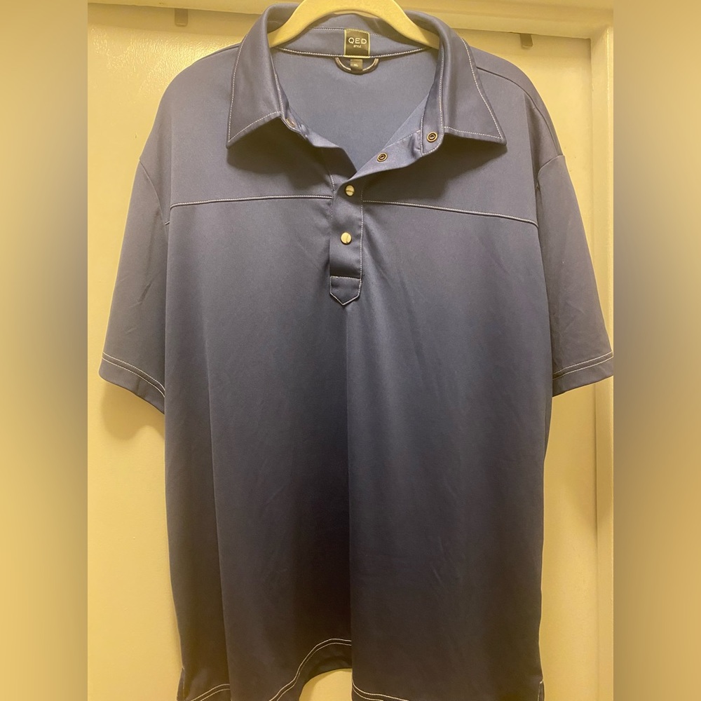 QED Style Short Sleeve Blue Polo Men’s Shirt~Size XL